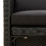 2 db fekete polyrattan kerti szék párnával