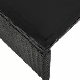 2 db fekete polyrattan kerti ülőke párnával
