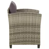 szürke polyrattan kerti szék párnákkal