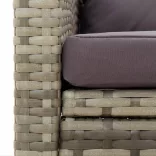 szürke polyrattan kerti szék párnákkal