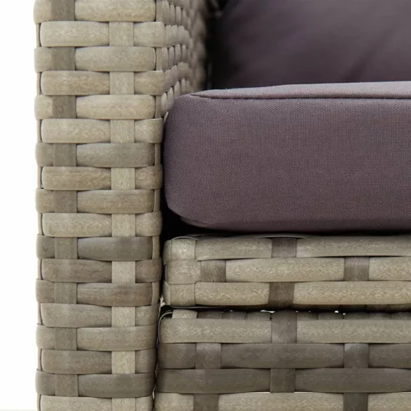 szürke polyrattan kerti szék párnákkal