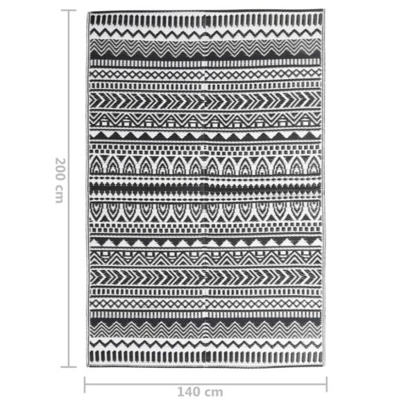kültéri szőnyeg ARAKIL fekete 140x200 cm PP