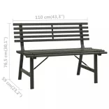 fekete acél kerti pad 110 cm
