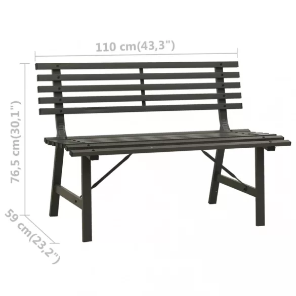 fekete acél kerti pad 110 cm