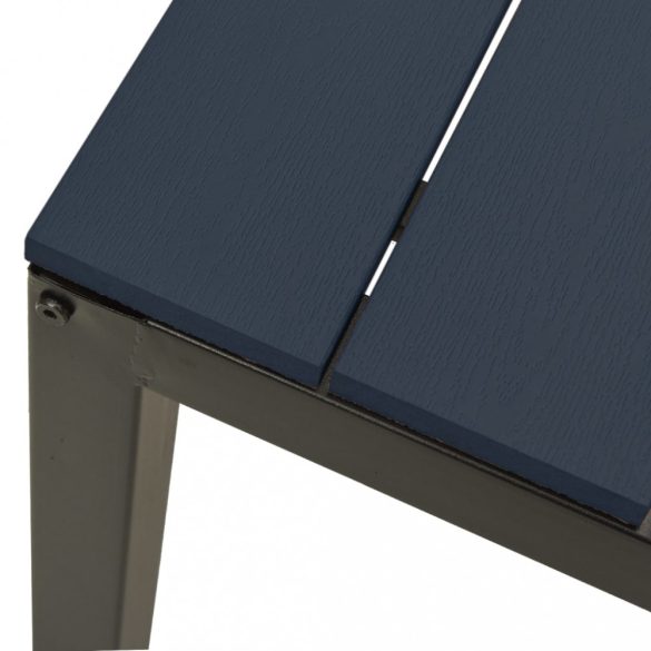 fekete acél és WPC kerti pad 110 cm