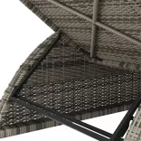 szürke polyrattan napozóágy sötétszürke párnával