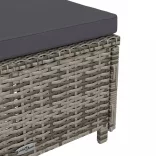 szürke polyrattan napozóágy sötétszürke párnával
