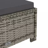 szürke polyrattan napozóágy sötétszürke párnával
