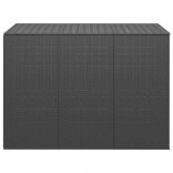 fekete polyrattan kerti párnatartó doboz 145 x 100 x 103 cm