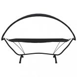 fekete acél és oxford szövet kültéri pihenőágy napellenzővel