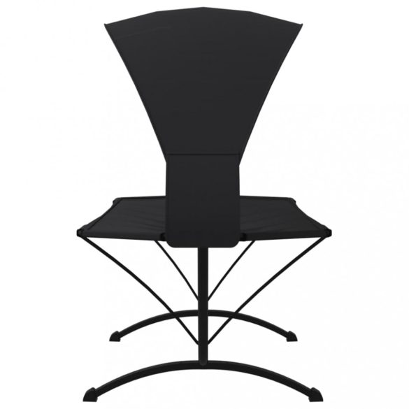 fekete acél és oxford szövet kültéri pihenőágy napellenzővel