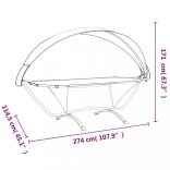 fekete acél és oxford szövet kültéri pihenőágy napellenzővel