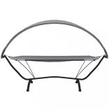szürke acél és oxford szövet kültéri pihenőágy napellenzővel