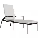 barna polyrattan napozóágy lábtartóval