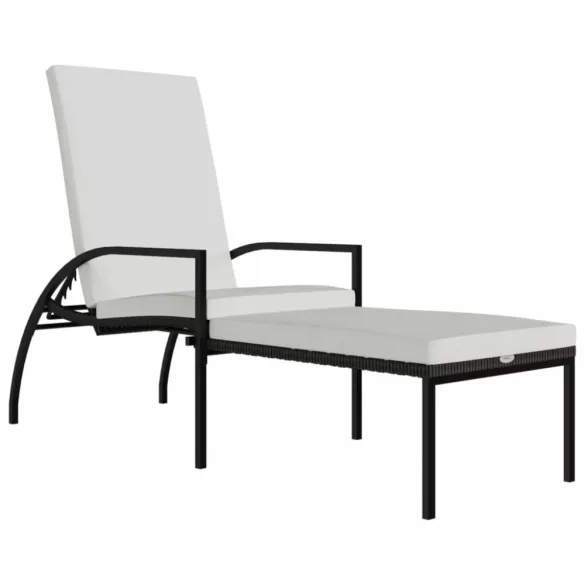 barna polyrattan napozóágy lábtartóval