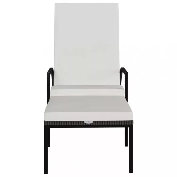 barna polyrattan napozóágy lábtartóval