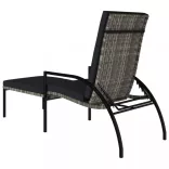 szürke polyrattan napozóágy lábtartóval