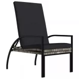 szürke polyrattan napozóágy lábtartóval