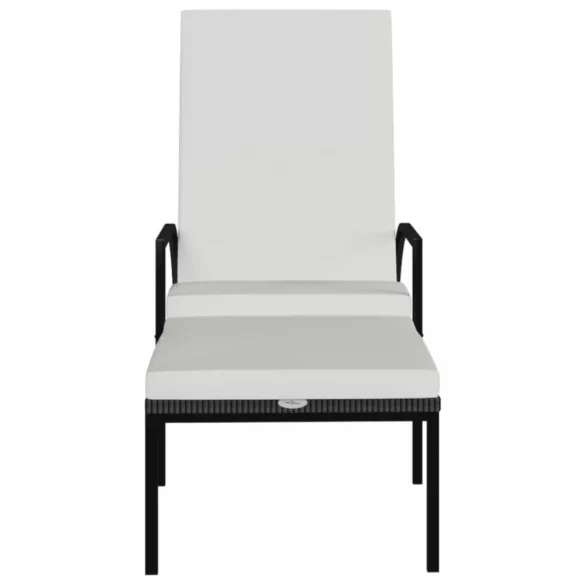2 db barna polyrattan napozóágy lábtartóval