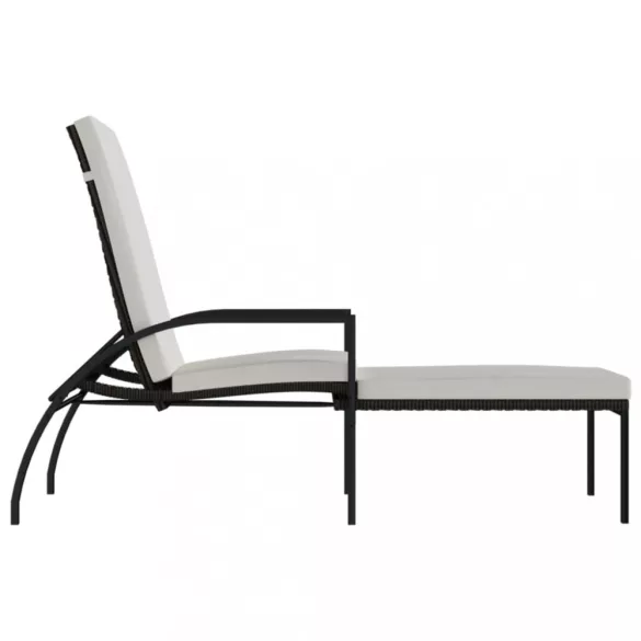 2 db barna polyrattan napozóágy lábtartóval