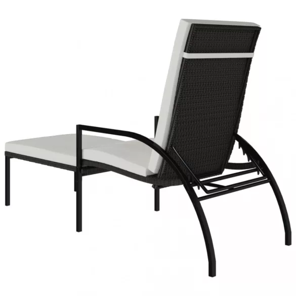 2 db barna polyrattan napozóágy lábtartóval