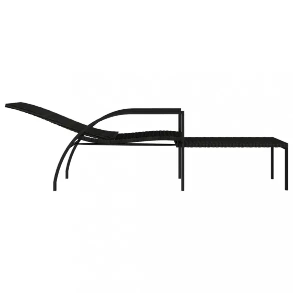 2 db barna polyrattan napozóágy lábtartóval