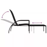 2 db barna polyrattan napozóágy lábtartóval
