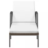 2 db barna polyrattan napozóágy asztallal