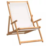 krémszínű tömör tíkfa összecsukható strandszék