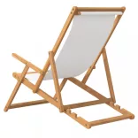 krémszínű tömör tíkfa összecsukható strandszék