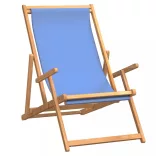 kék tömör tíkfa összecsukható strandszék