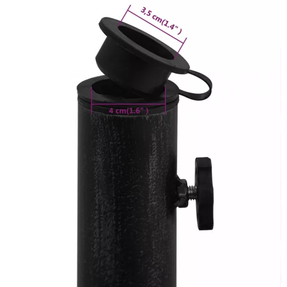 fekete öntöttvas napernyőtalp 48 x 48 x 33 cm