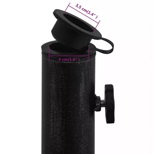 fekete öntöttvas napernyőtalp 40 x 40 x 32 cm