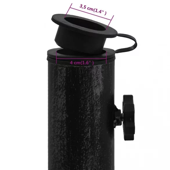 fekete öntöttvas napernyőtalp 47 x 47 x 33 cm