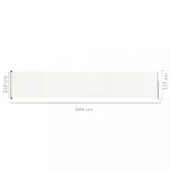 krémszínű behúzható oldalsó terasznapellenző 117 x 600 cm