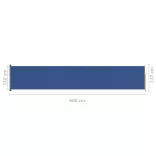 kék behúzható oldalsó terasznapellenző 117 x 600 cm