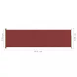 piros behúzható oldalsó terasznapellenző 180 x 600 cm