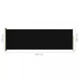 fekete behúzható oldalsó terasznapellenző 200 x 600 cm