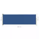 kék behúzható oldalsó terasznapellenző 200 x 600 cm