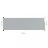 szürke behúzható oldalsó terasznapellenző 200 x 600 cm