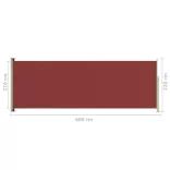 piros behúzható oldalsó terasznapellenző 220 x 600 cm