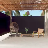 fekete behúzható oldalsó napellenző 200 x 600 cm