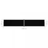 fekete behúzható oldalsó napellenző 180 x 1000 cm