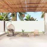 krémszínű behúzható oldalsó napellenző 180 x 1000 cm