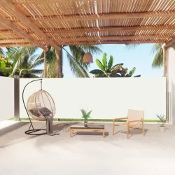 krémszínű behúzható oldalsó napellenző 180 x 1000 cm