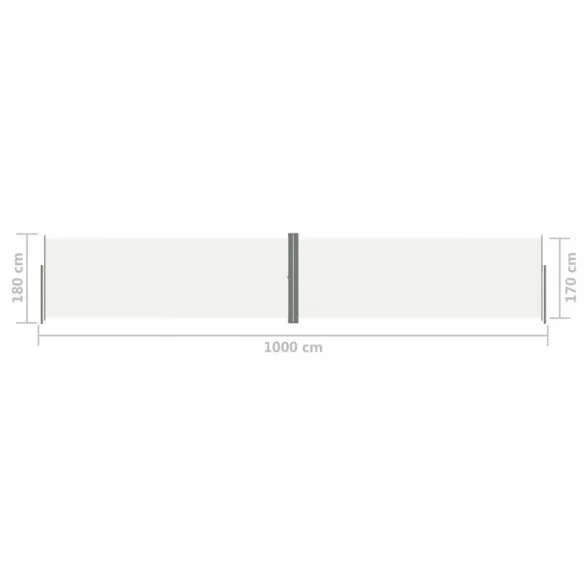 krémszínű behúzható oldalsó napellenző 180 x 1000 cm