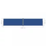 kék behúzható oldalsó napellenző 200 x 1000 cm