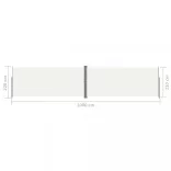 krémszínű behúzható oldalsó napellenző 220 x 1000 cm