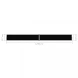 fekete behúzható oldalsó napellenző 117 x 1200 cm