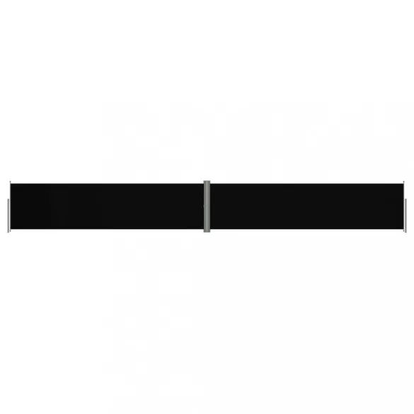 fekete behúzható oldalsó napellenző 160 x 1200 cm